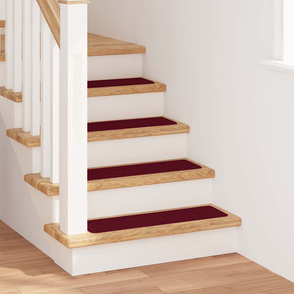 Tapis de marche antidérapants 15 pcs Bordeaux 75 x 20 cm PP