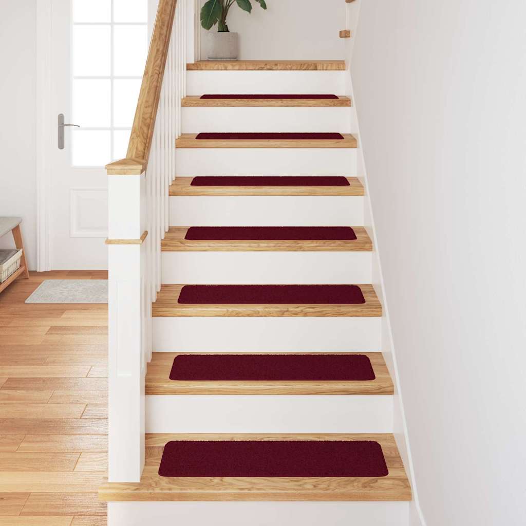Tapis de marche antidérapants 15 pcs Bordeaux 75 x 20 cm PP