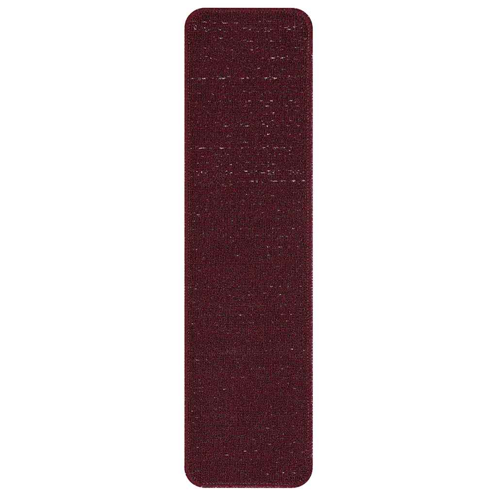 Tapis de marche antidérapants 15 pcs Bordeaux 75 x 20 cm PP
