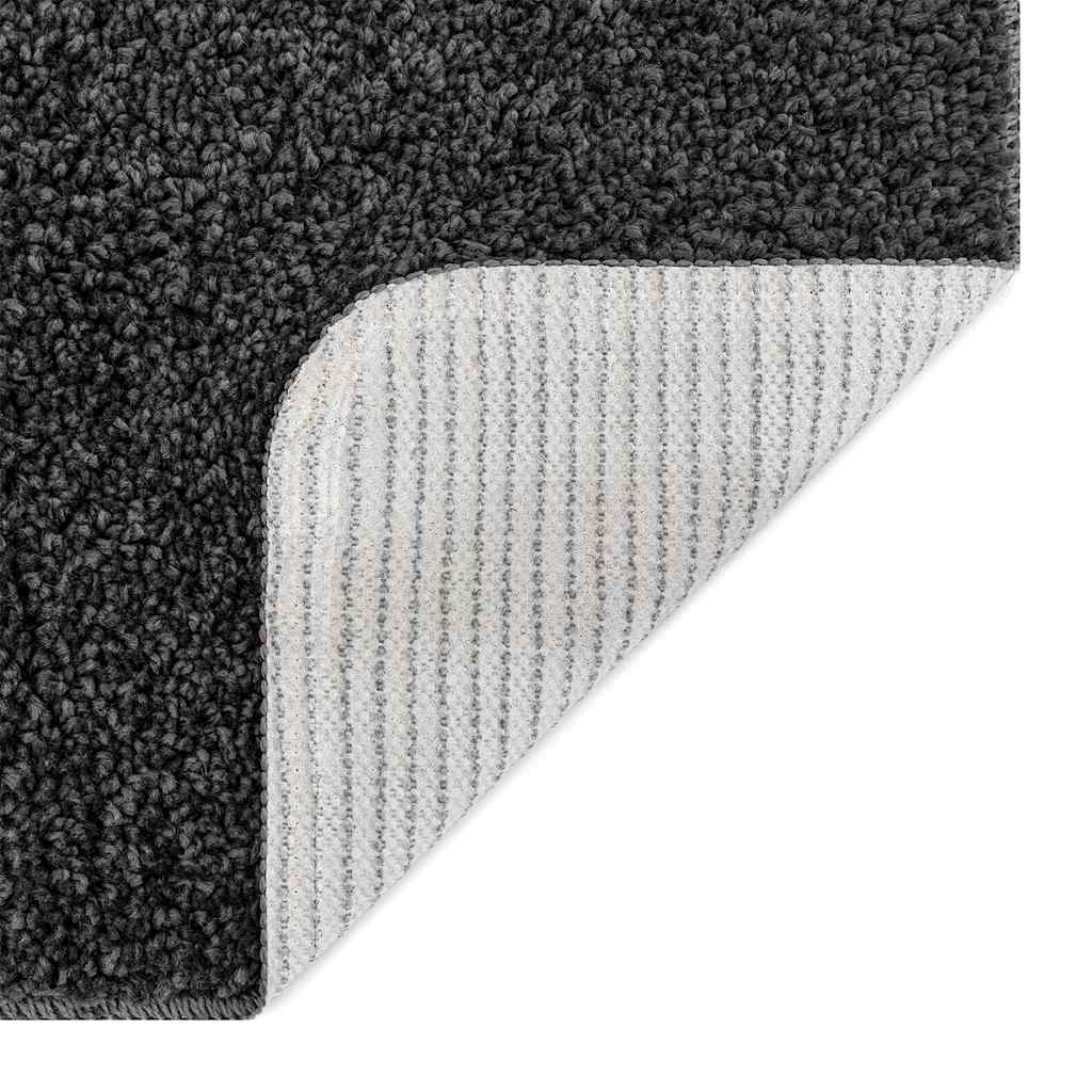 Non-slip bath mat with toilet cut-out Dark Grey