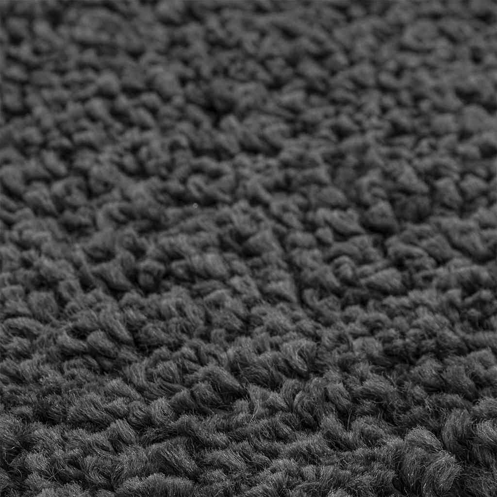 Non-slip bath mat with toilet cut-out Dark Grey