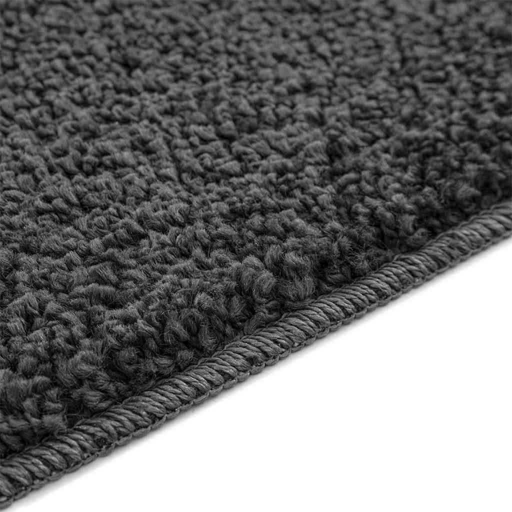 Non-slip bath mat with toilet cut-out Dark Grey