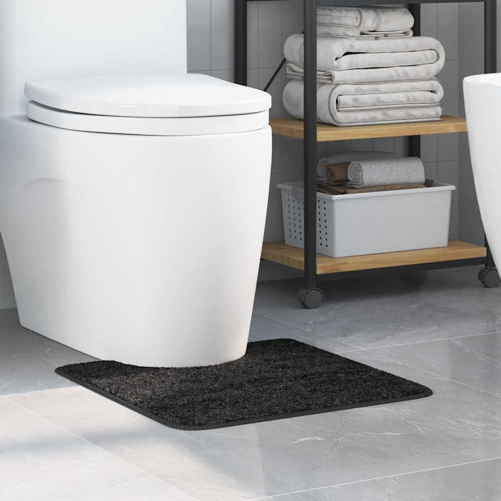 Non-slip bath mat with toilet cut-out Dark Grey