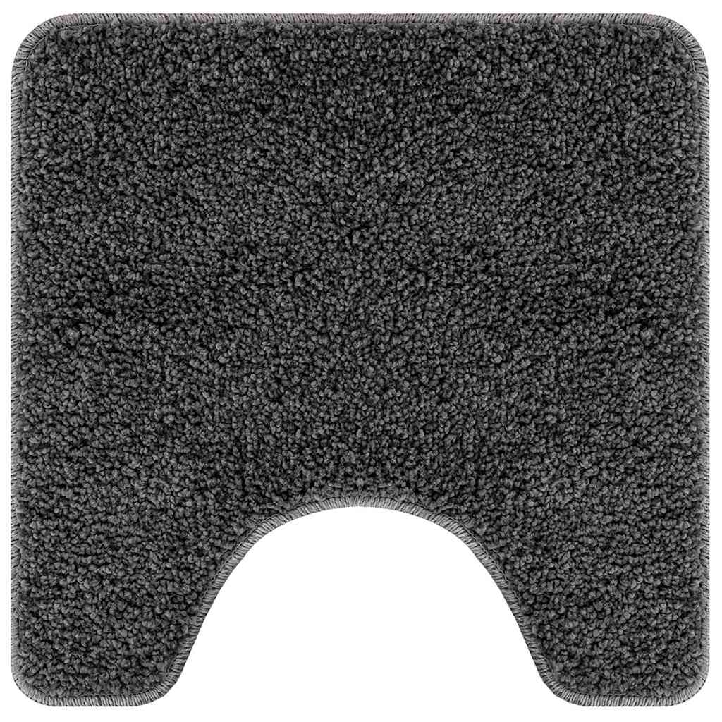 Non-slip bath mat with toilet cut-out Dark Grey