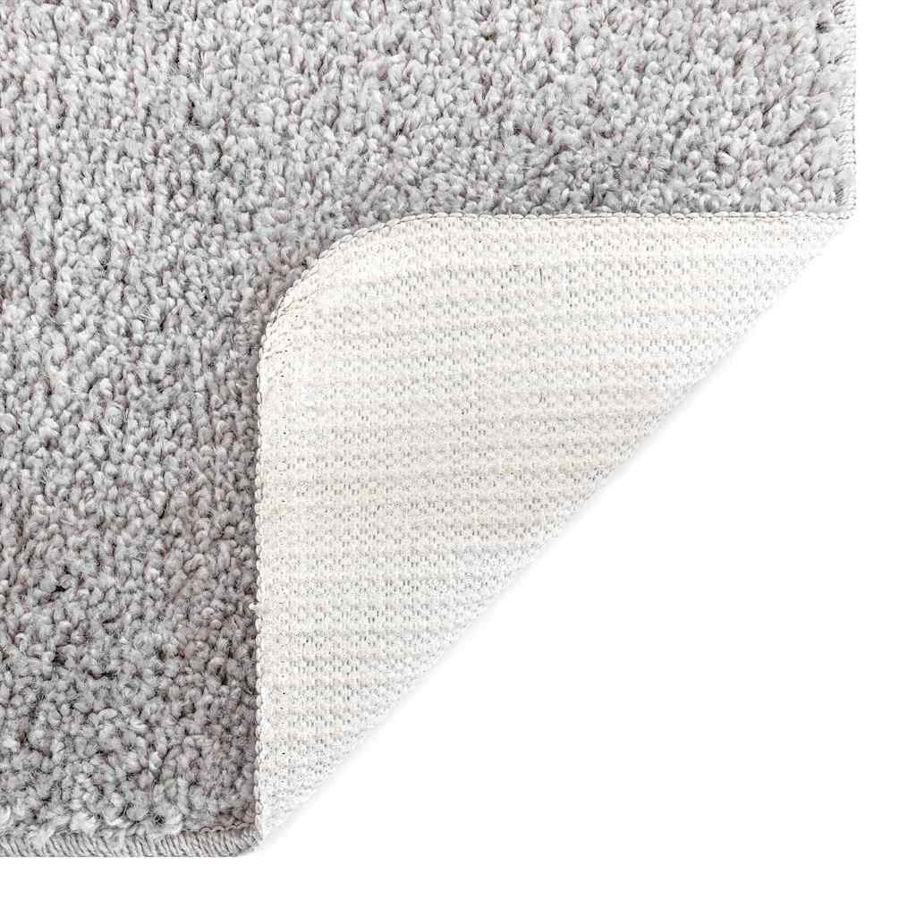Rutschfeste Badematte mit Toilettenausschnitt Grau 50 x 50 cm