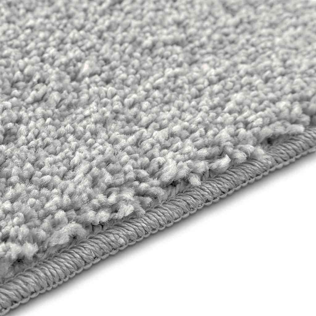 Rutschfeste Badematte mit Toilettenausschnitt Grau 50 x 50 cm