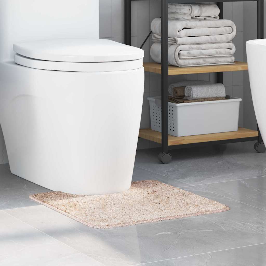 Rutschfeste Badematte mit Toilettenausschnitt Creme 50 x 50 cm