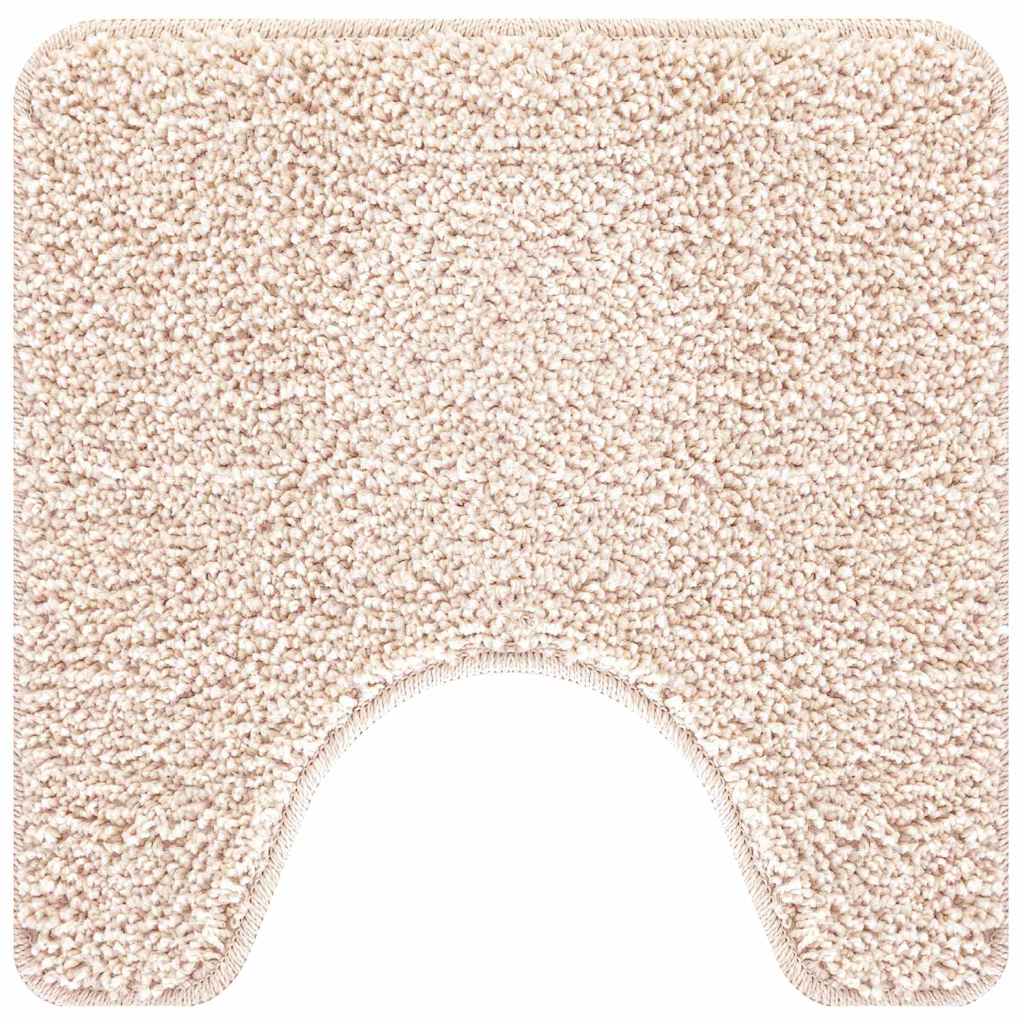 Rutschfeste Badematte mit Toilettenausschnitt Creme 50 x 50 cm