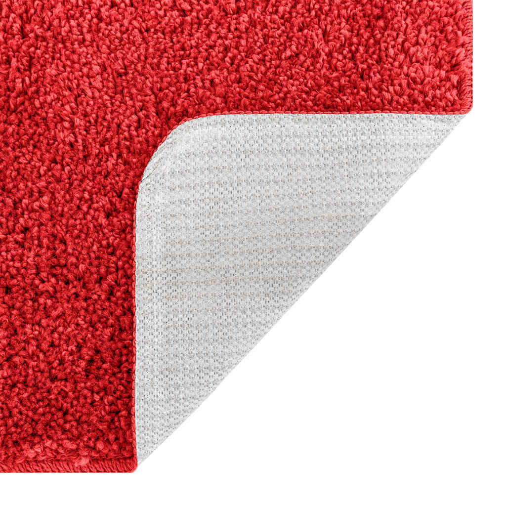 Rutschfeste Badematte mit Toilettenausschnitt Rot 50 x 50 cm PP