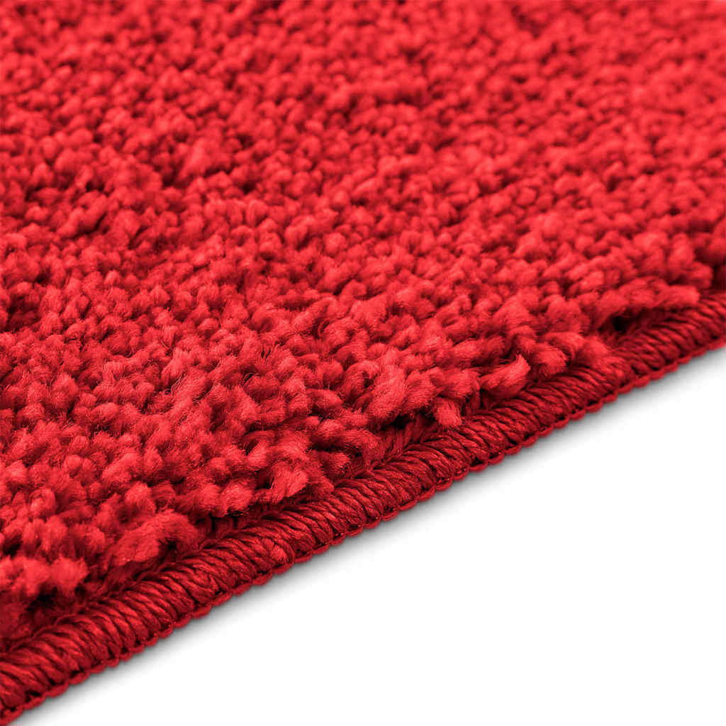 Rutschfeste Badematte mit Toilettenausschnitt Rot 50 x 50 cm PP