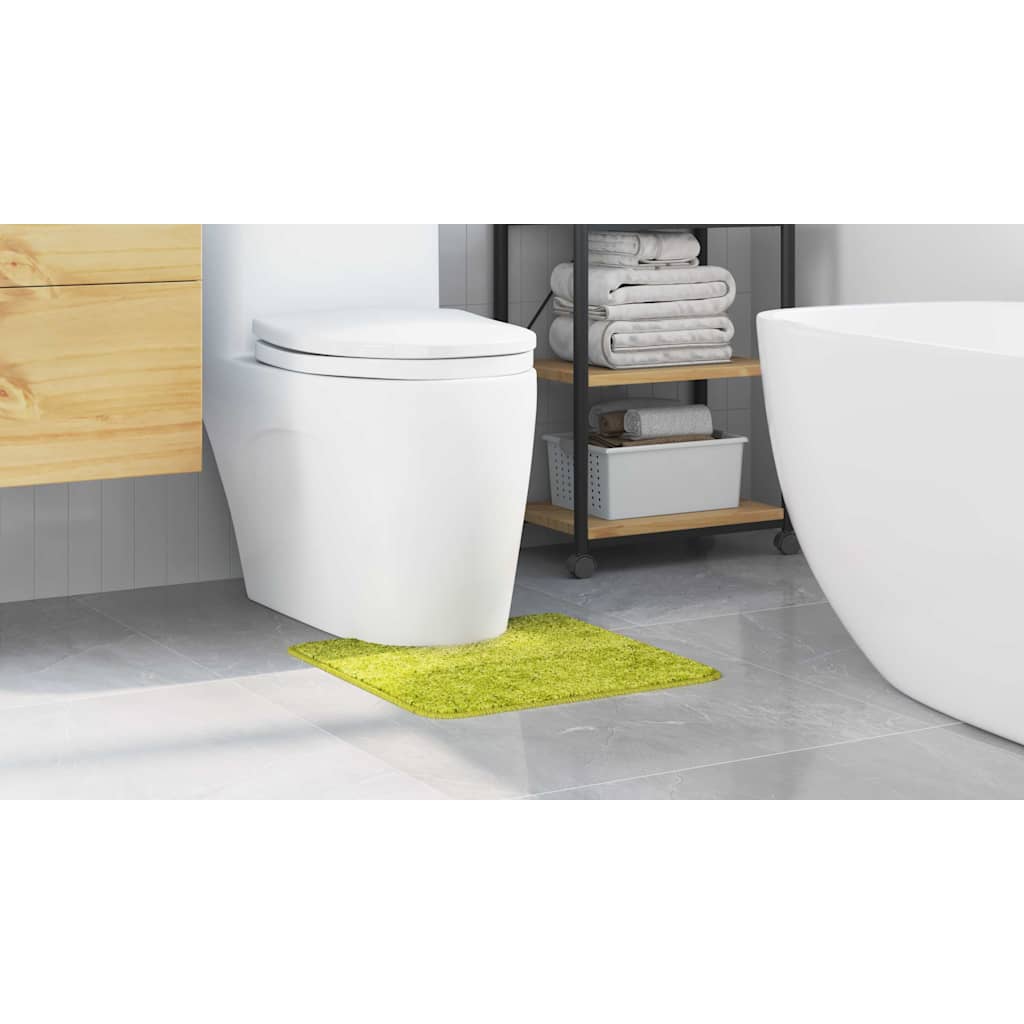 Non-Slip Bath Mat with Toilet Cutout Green 50 x 50 cm