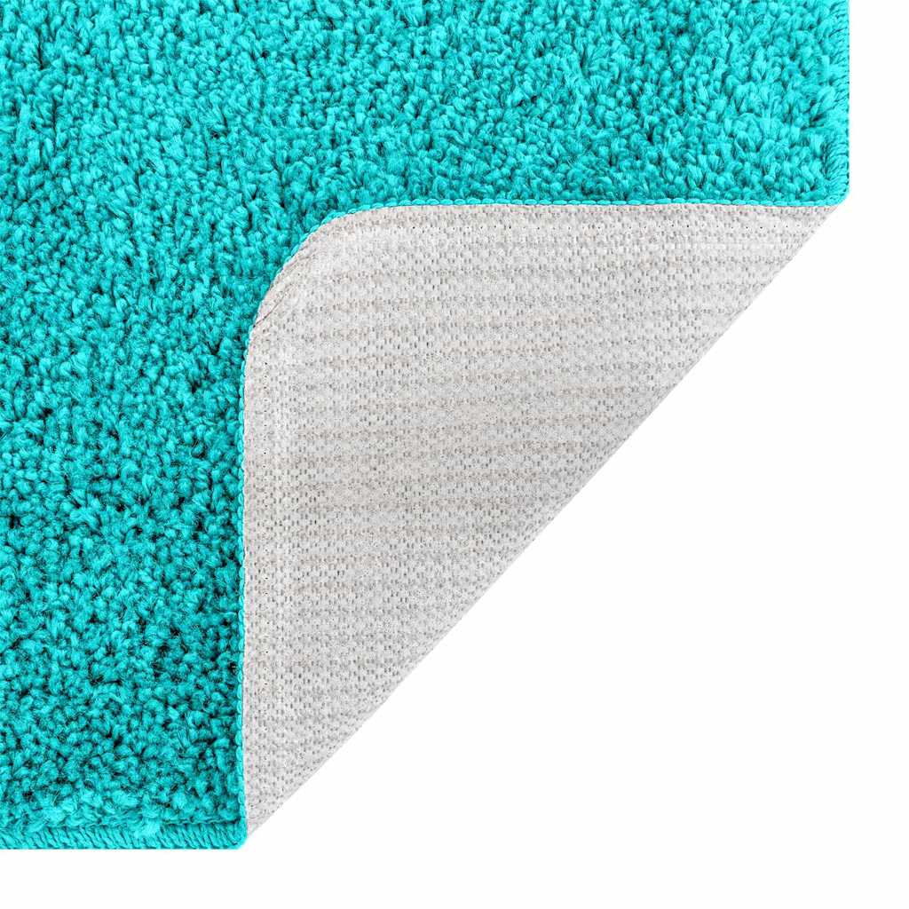 Tapis de bain antidérapant avec découpe pour toilettes Turquoise 50 x 50 cm