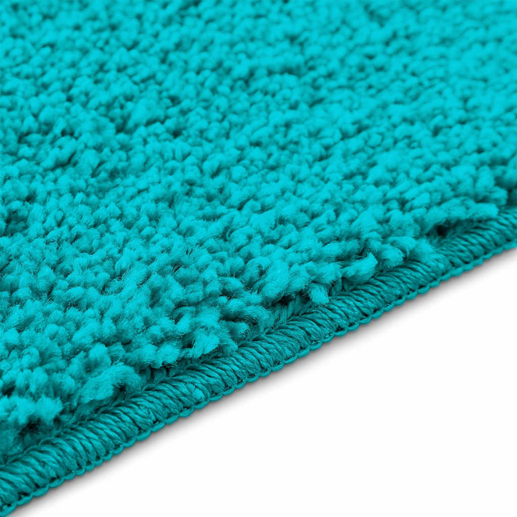Tapis de bain antidérapant avec découpe pour toilettes Turquoise 50 x 50 cm