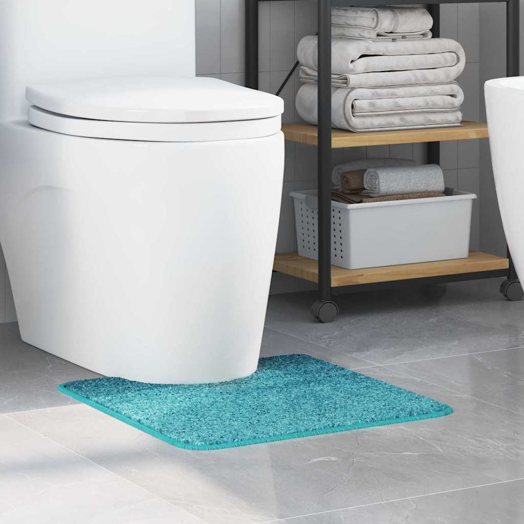 Tapis de bain antidérapant avec découpe pour toilettes Turquoise 50 x 50 cm