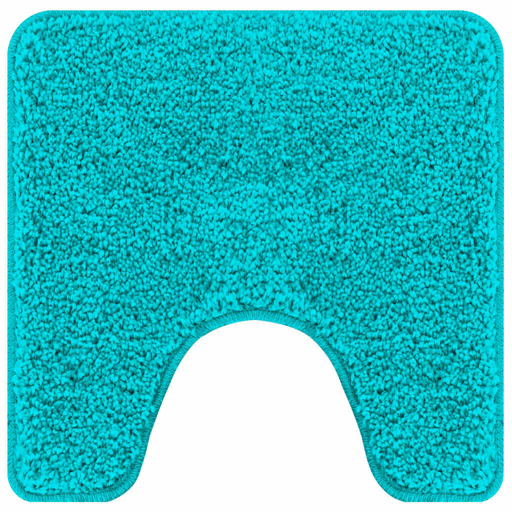 Tapis de bain antidérapant avec découpe pour toilettes Turquoise 50 x 50 cm