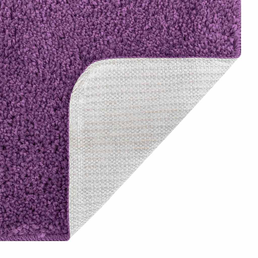Non-slip Bath Mat with Toilet Cutout, Purple, 50 x 50 cm