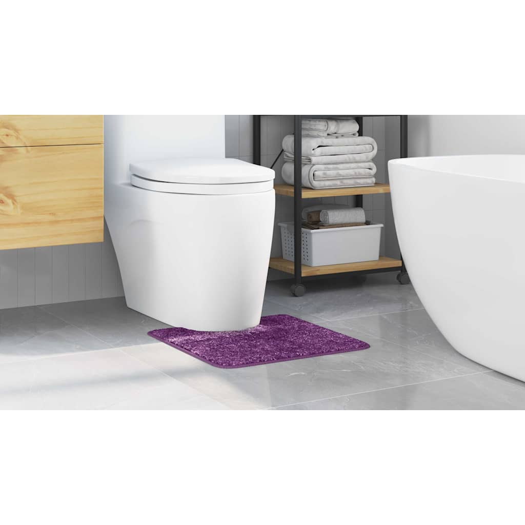 Non-slip Bath Mat with Toilet Cutout, Purple, 50 x 50 cm