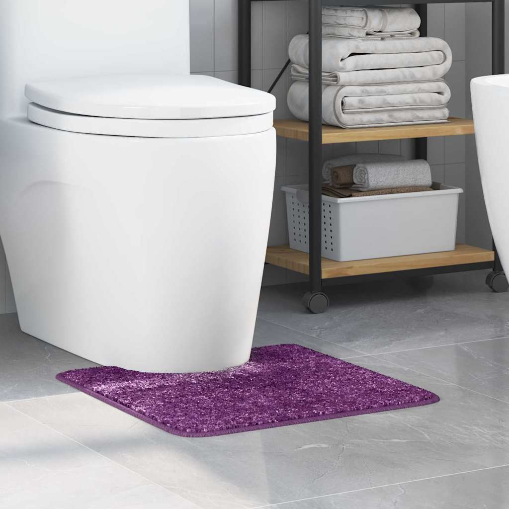 Non-slip Bath Mat with Toilet Cutout, Purple, 50 x 50 cm