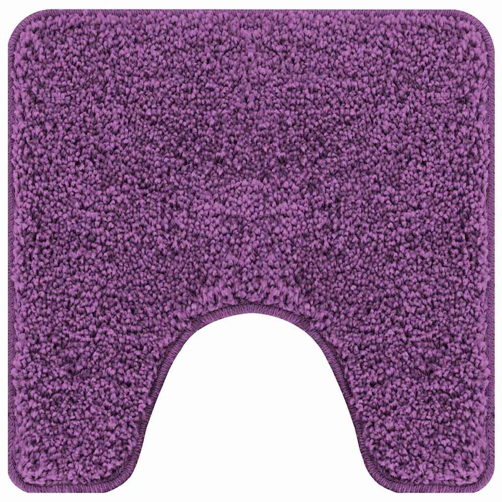 Non-slip Bath Mat with Toilet Cutout, Purple, 50 x 50 cm