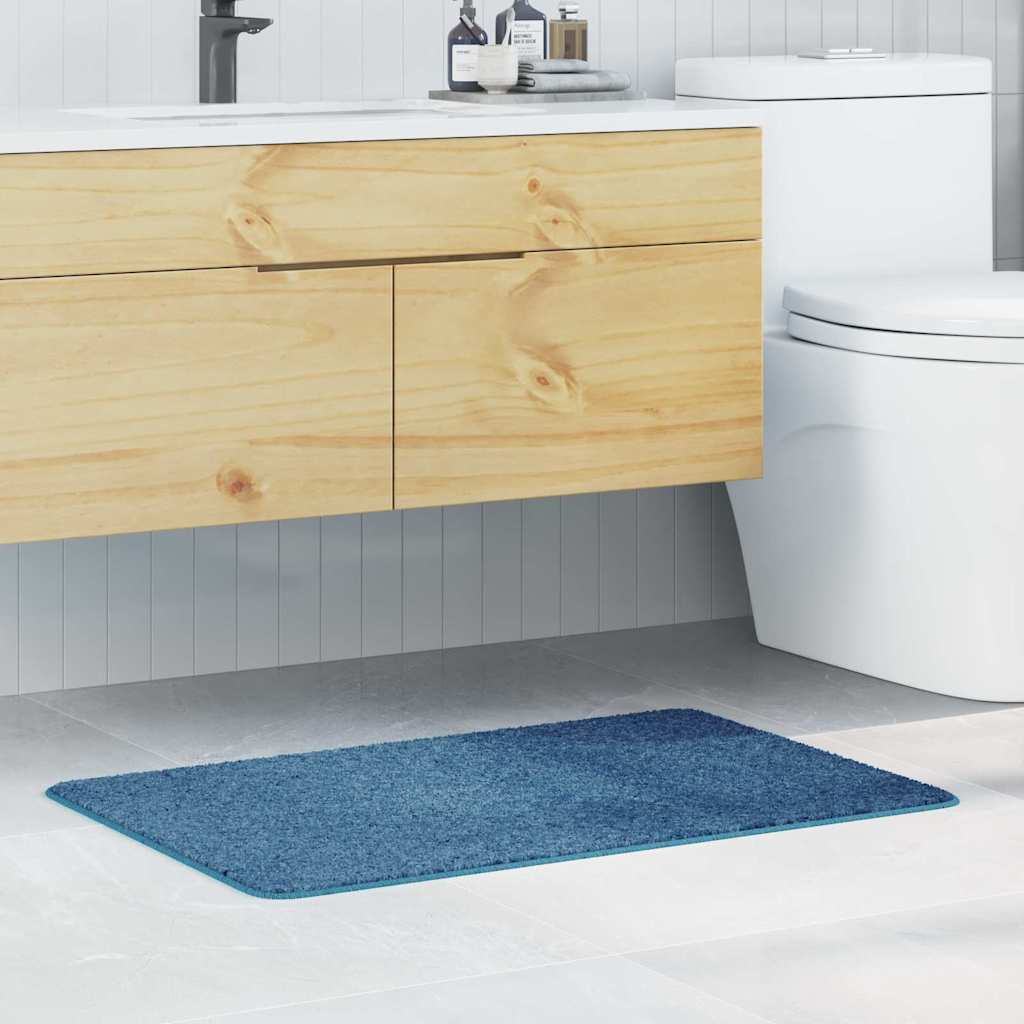 Tapis de bain antidérapant bleu 60 x 90 cm PP