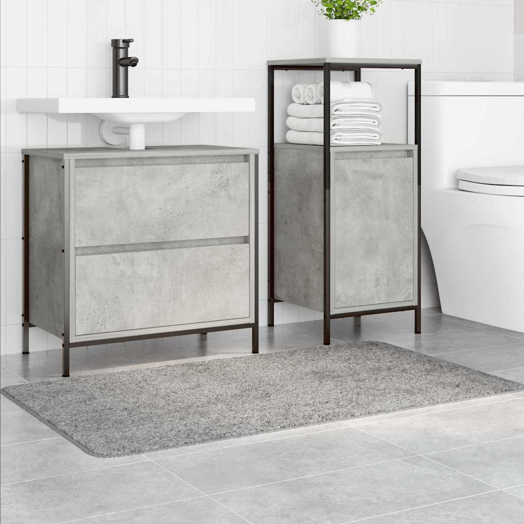 Tapis de bain antidérapant gris 70 x 120 cm PP