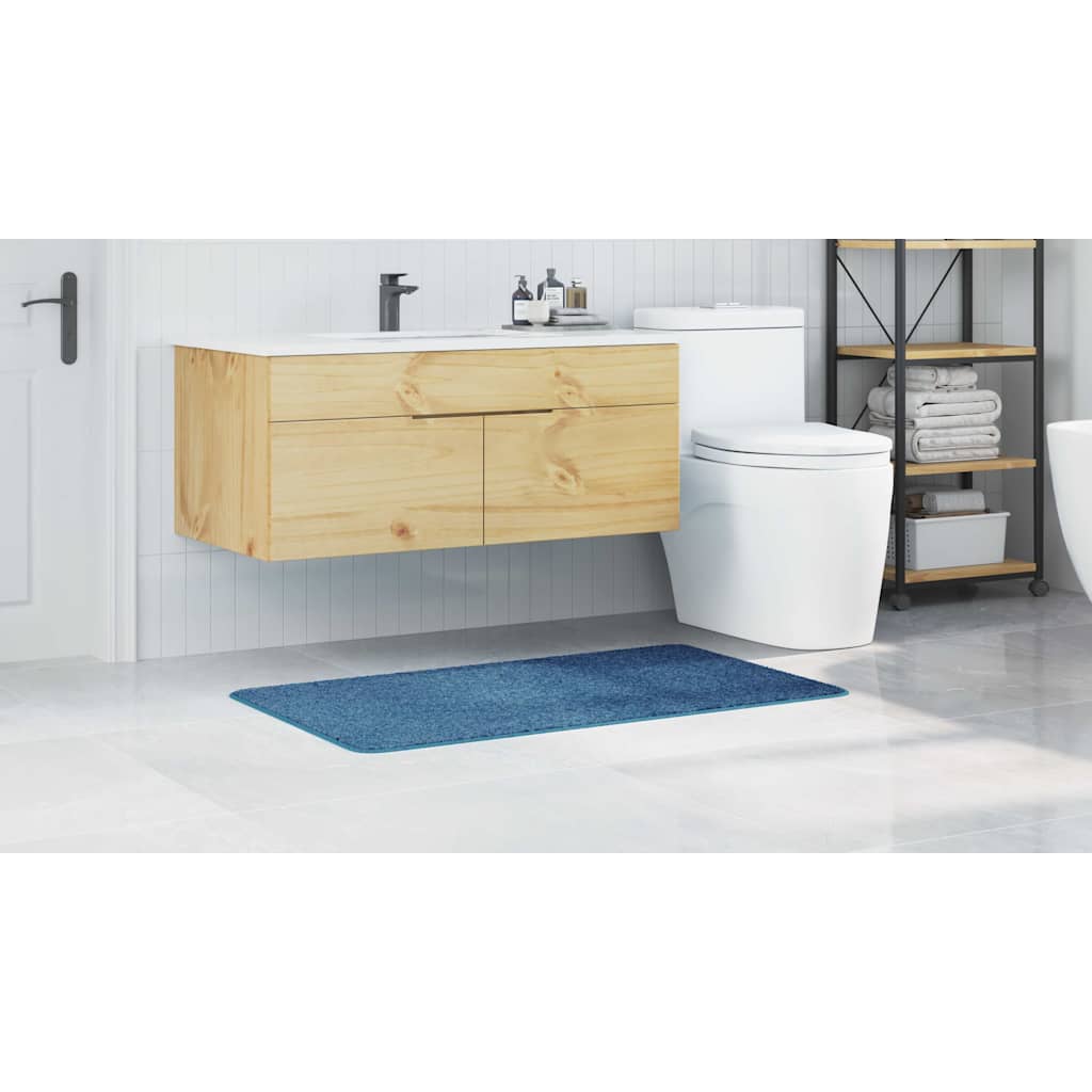 Tapis de bain antidérapant bleu 70 x 120 cm PP