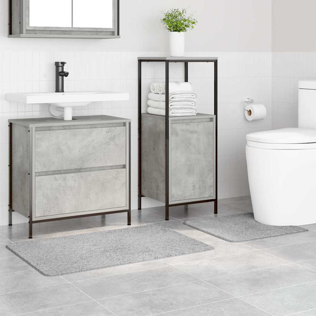 Anti-Rutsch Badematten-Set 2 pcs Grau PP