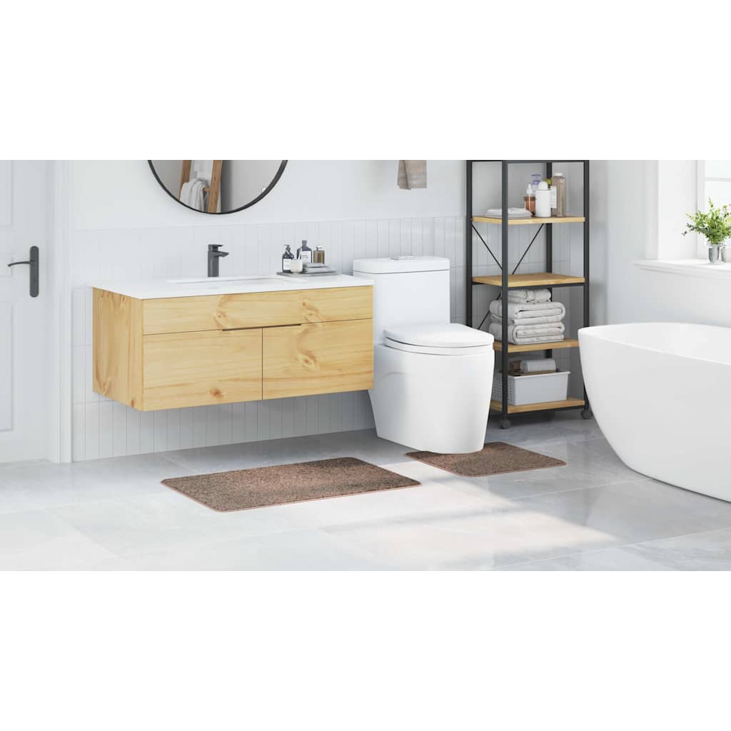 Anti-Rutsch Badematten-Set 2 pcs Braun PP