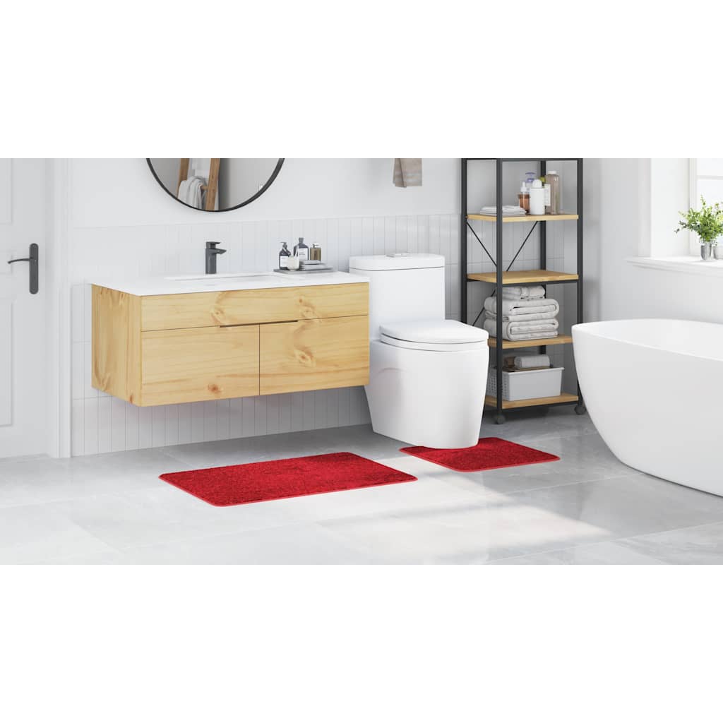 Anti-Rutsch Badematten-Set 2 pcs Rot PP