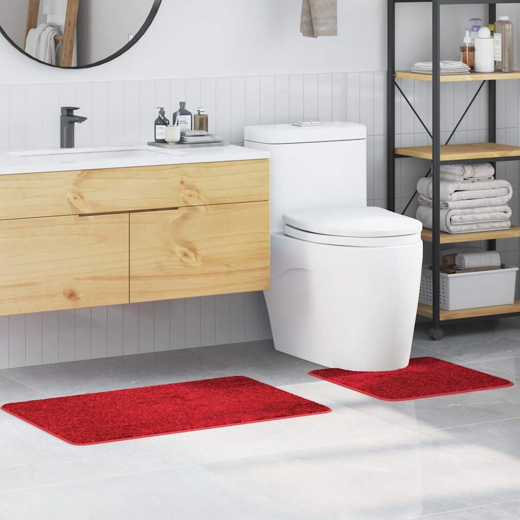 Anti-Rutsch Badematten-Set 2 pcs Rot PP