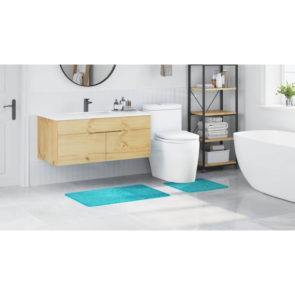 Anti-Rutsch Badematten-Set 2 pcs Türkis PP