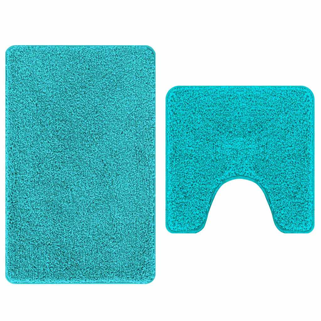 Anti-Rutsch Badematten-Set 2 pcs Türkis PP
