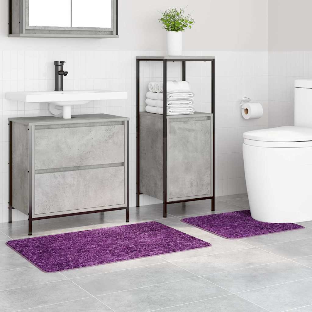 Non-Slip Bath Mat Set 2 pcs Purple PP