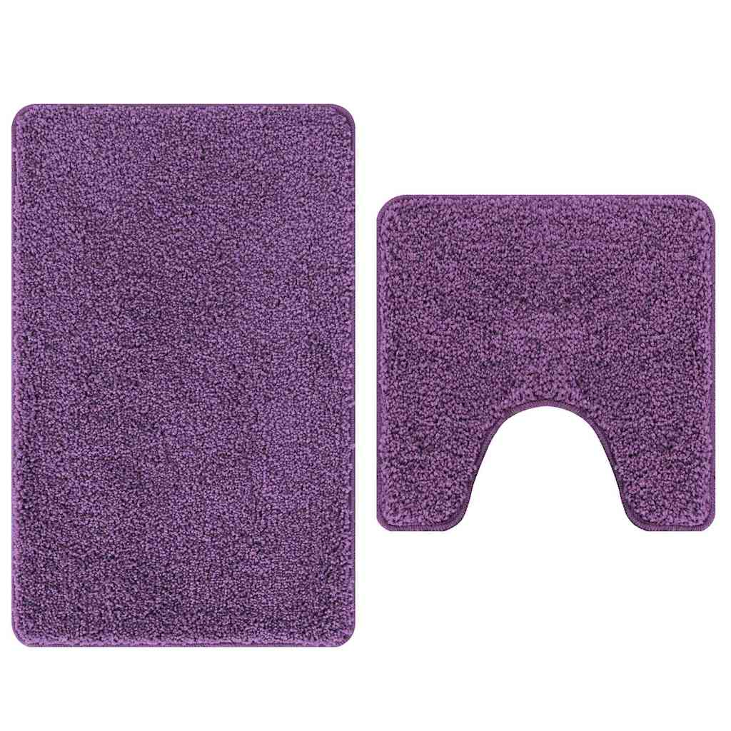 Non-Slip Bath Mat Set 2 pcs Purple PP