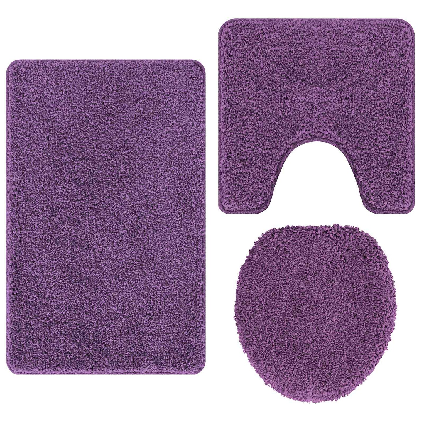 Anti-Rutsch Badematten-Set 3 pcs Lila PP