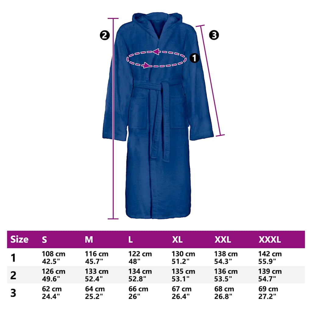 Bathrobe KINN Blue M Cotton