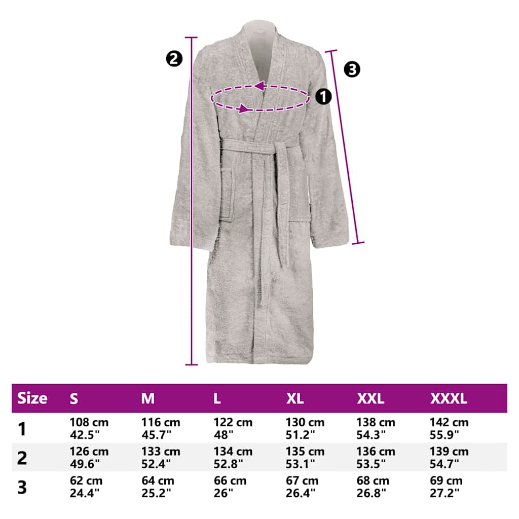 Peignoir KINN Gris XXXL Coton