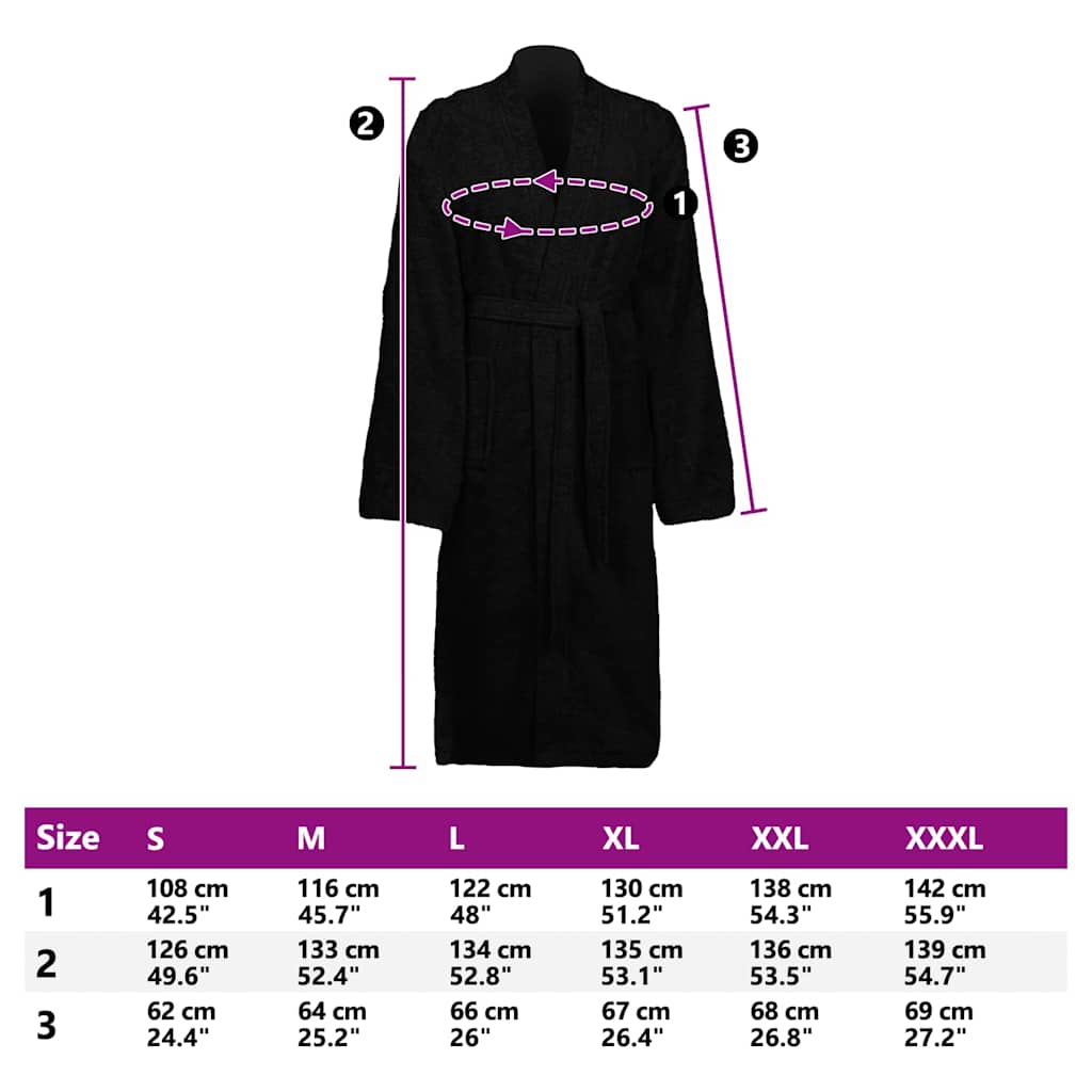 Peignoir KINN Noir XL Coton