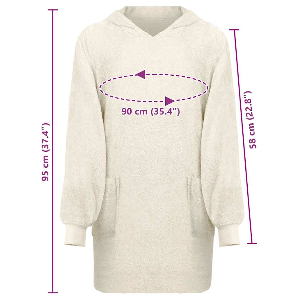 Hooded Blanket KINN Cream L Cotton