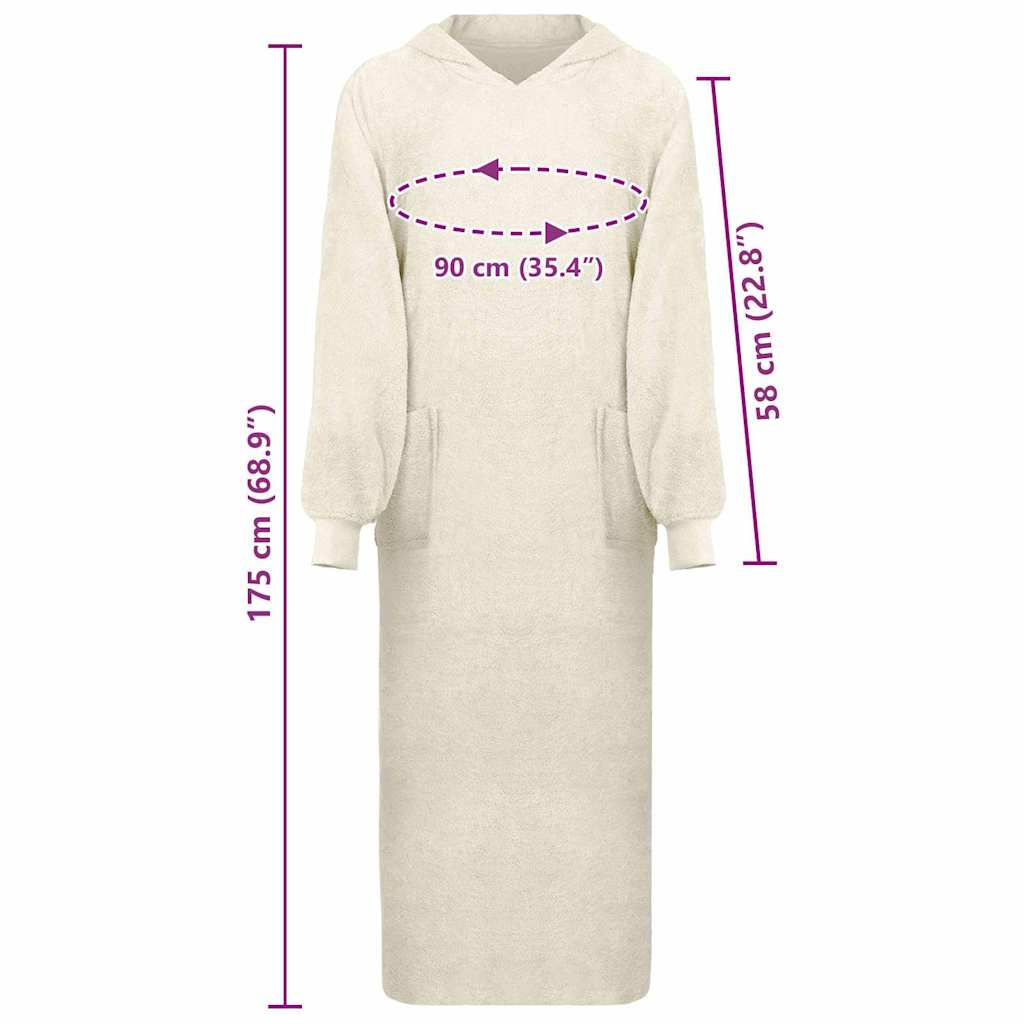 Decken-Hoodie KINN Creme XXL Baumwolle