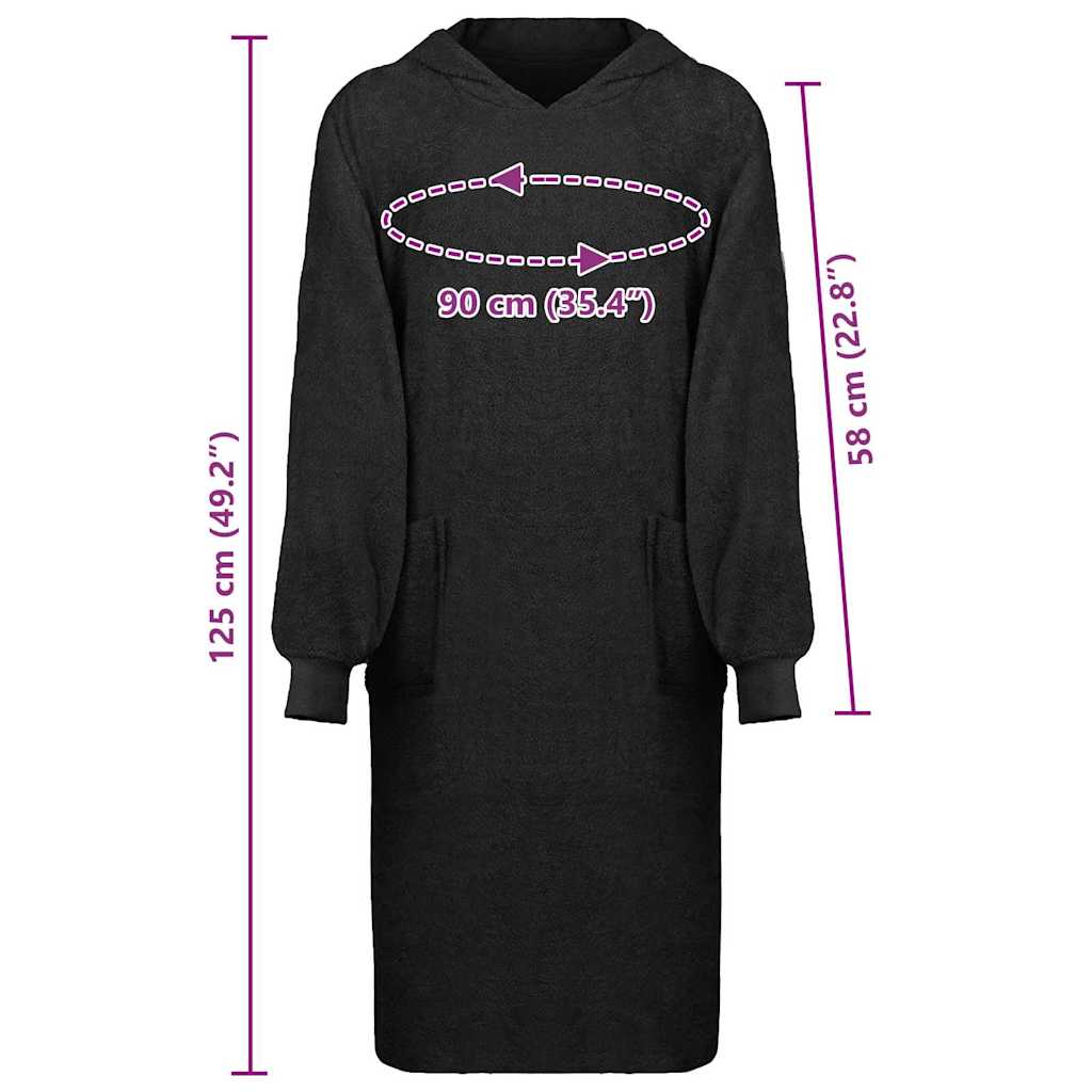 Decken-Hoodie KINN Schwarz XL Baumwolle