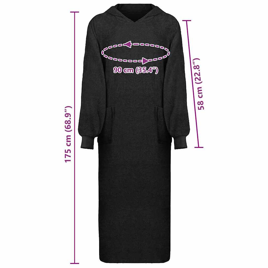 Sweat à capuche couverture KINN Noir XXL Coton