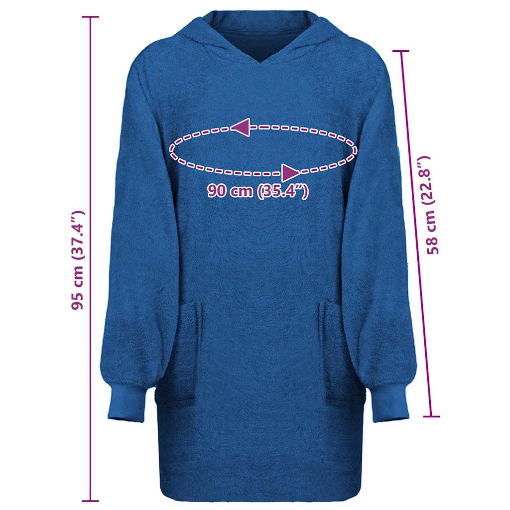 Decken-Hoodie KINN Marineblau L Baumwolle