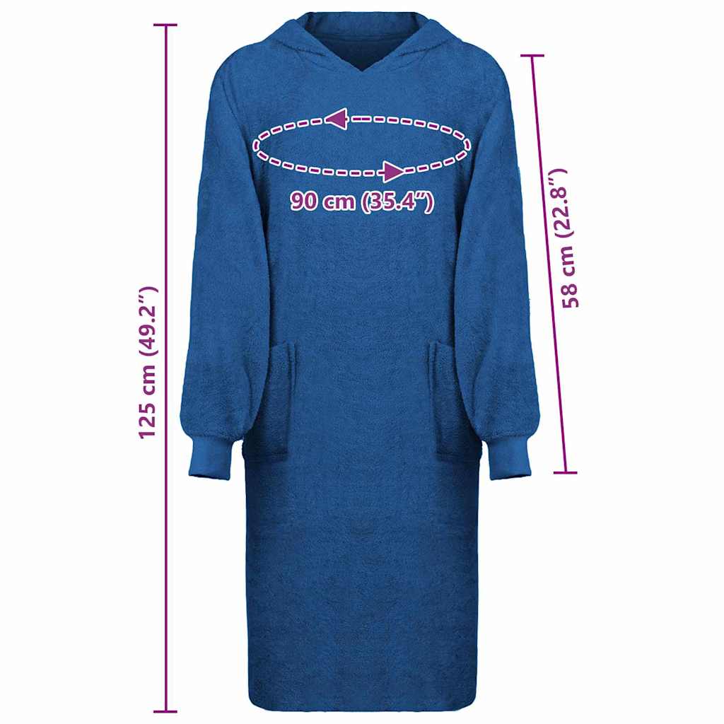 Hooded Blanket KINN Navy Blue XL Cotton