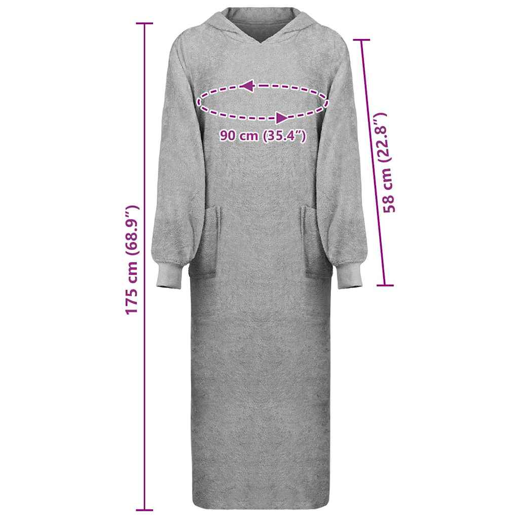 Sweat à capuche couverture KINN Gris XXL Coton