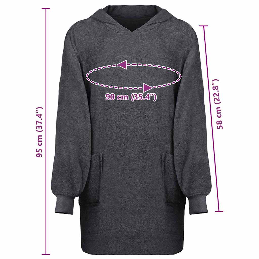 Decken-Hoodie KINN Anthrazit L Baumwolle