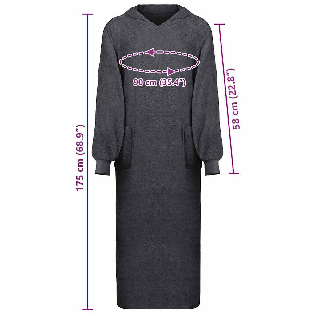 Sweat à capuche couverture KINN anthracite XXL coton