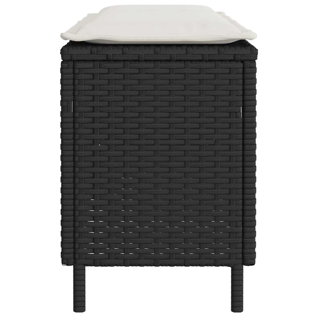 Gartenbank mit Kissen Schwarz 110x30x40,5 cm Poly Rattan