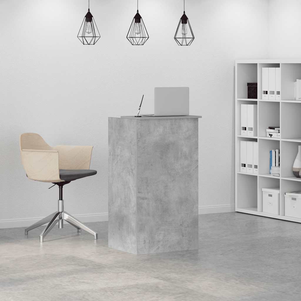 Reception Desk Concrete Gray 55x50x103.5 cm Wood-based Material