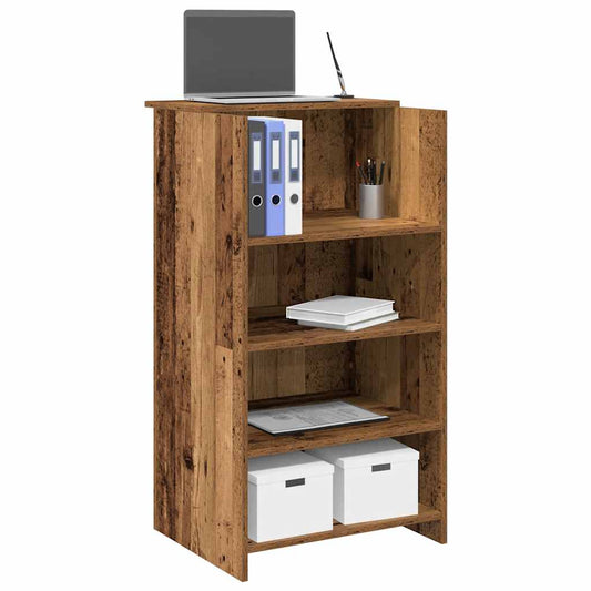 Comptoir d'accueil aspect vieux bois 55x50x103,5 cm Panneau à base de bois